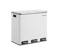 3 Compartments Dustbin, White