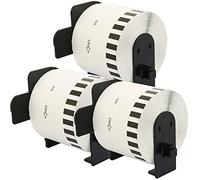 3 Compatible Rolls DK44605 DK-44605 62mm x 30.48m Continuous Removable Yellow Labels for P-Touch QL-500 QL-550 QL-560 QL-570 QL-700 QL-720NW QL-800 QL-810W QL-820NWB QL-1050 QL-1100 QL-1110NWB