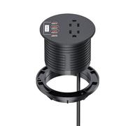 3" Computer Power Outlet with PD20W USB C Ports, 2 AC Outlets, Flush Mount Eyelet Outlet, Quick Charging Station, Computer Hole, Round Eyelet Outlet for