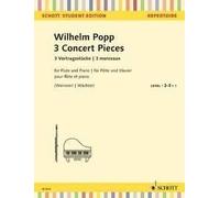 3 Concert Pieces Flute and Piano (easy - intermediate) Popp Schott Music Saddle-