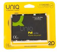 3 Condoms Pull Real Non-Latex Free Condom with Strips X-Large XL 2.36'' Width