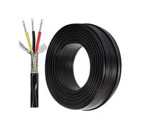 3 Conductor 328FT Roll FEP High-Temp Shielded Cable, Tinned Copper Power Wire, Flexible Wire for Sensors, Robotics, Control Systems(0.35mm²)