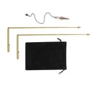 3 Copper Water Probe Rods with Pendulum for Treasure Hunting and Effective Dowsing, Comfortable Handle for Easy Use (Gold)
