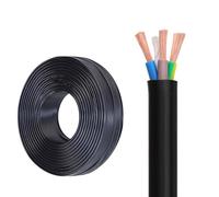 3 Core 1.5mm²~6mm² Flexible Power Cable - Heavy-Duty Copper Wire With Waterproof PVC Sheath -20℃ ~ +70℃ For Industrial, Outdoor Engineering Applications(30ft,6mm2-3c)