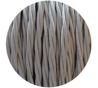 3 Core Braided Flexible Fabric Wire Flex Cable Antique Twisted Cable 3 Conductor 16.4ft Braided Electrical Cord Flex Cord Italian Braided for DIY (Grey, 10 Meter / 32.8ft)