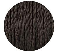 3 Core Braided Flexible Fabric Wire Flex Cable Antique Twisted Cable 3 Conductor 16.4ft Braided Electrical Cord Flex Cord Italian Braided for DIY (Black, 5 Meter / 16.4ft)