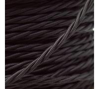 3 Core Braided Flexible Fabric Wire Flex Cable Antique Twisted Cable 3 Conductor 16.4ft Braided Electrical Cord Flex Cord Italian Braided for DIY (Black, 10 Meter / 32.8ft)