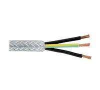 3 Core SY Braided Armoured Control Flex Cable 0.75mm,1.0mm,1.5mm,2.5mm,4mm,6mm (1.5mm², 50 Metre)