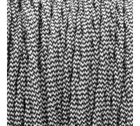 3 Core Twisted Silk Braided Vintage Fabric Lighting Cables Flex 0.75mm UK Electrical 6mm Cable with Earth Wire, Antique Flexible Cord DIY Pendant Light, Lighting Appliances (Black, White - 5m)