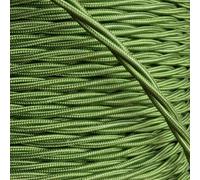 3 Core Twisted Silk Braided Vintage Fabric Lighting Cables Flex 0.75mm UK Electrical 6mm Cable with Earth Wire, Antique Flexible Cord DIY Pendant Light, Lighting Appliances (Army Green - 5m)