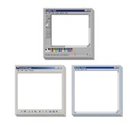 3 Counts Retro Computer Pattern Sticky Notes - 3x3 Inch Creative Notepad (Grey-2 Sets)