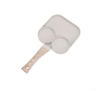 3 Cup Breakfast Frying Pan with Two Omelette Compartments and Rectangular Cooking Zone Nonstick Skillet for Egg and Pancake Preparation Compatible with Multiple Cooktop Types (white)