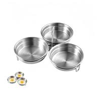 3-Cup Stainless Steel Egg Poacher with Nonstick Poaching Cups | Prepare breakfast quickly and easily, avoiding a mess on the countertop. Features a ring handle.