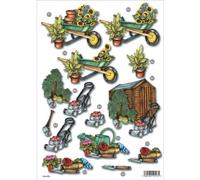 3-D Die-Cut Decoupage Sheet-Gardening