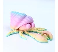 3-d Printed Animals 3d Mini Animals Big-eyed Hermit Crab for Stress Relief Home Office Decompression Decor Executive Desk Toys-Rainbow