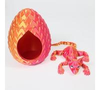 3-d Printed Animals 3d Mini Animals Sphynx Cat and Cat Bed Set Articulated for Surprise Fantasy Gifts-Laser Red