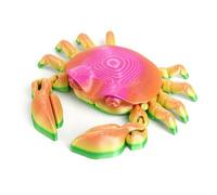 3-d Printed Animals 3d Printed Sea Animals Hermit Crab Movable Joints for Home Office Executive Desk Decoration-Rainbow Candy||8.5cm