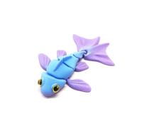 3 d Printed Animals 3d Prints Goldfish 8.7cm/16.9in for Stress Relief Home Office Decompression Decor Executive Desk Toys-Matte Blue-Purple
