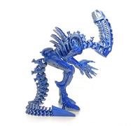 3-d Printed Animals Big 3d Printed Snake Articulated with Realistic Eyes for Home Office Executive Desk Decoration-Blue Silver