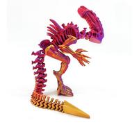 3-d Printed Animals Big 3d Printed Snake Articulated with Realistic Eyes for Home Office Executive Desk Decoration-Gold Red Purple