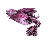 3-d Printed Dragon 3-d Printed Toys Feathered Dragon Articulated for Home Office Executive Desk Decoration Surprise Fantasy Gifts-Black and Purple Gradient||22cm/8.7in