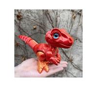 3-d Printed Dragon 3d Printer Animals Velociraptor for Home Office Executive Desk Decoration Surprise Fantasy Gifts-Laser Red||22cm/8.7in