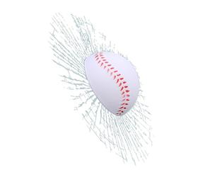 3-D Tennis Ball Car Styling Stickers, Fun Broken Glass Sticker Window Crack Car Windshield Decals for SUVs Sedans