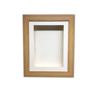 3" Deep Shadow Box Frame: Handmade Memory Box, Keepsake Display -Oak Frame/10 X 8 Inches