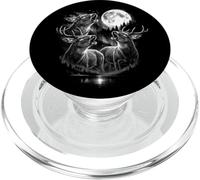 3 Deer Stag Howling At Moon Vintage Hunter 80s-90s Graphic PopSockets PopGrip for MagSafe
