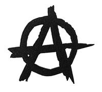3" Die-Cut Anarchy Symbol Anarchism Embroidered Iron on sew on Patch Badge Anarchist Punk Goth