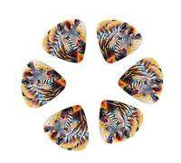 3 Different Thickness Abstract Animal Zebra Print Guitar Picks for Acoustic Guitar,Electric Guitar,12-pack