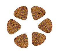 3 Different Thickness African Ethnic Pattern Print Guitar Picks for Electric Guitar,Acoustic Guitar,12-pack