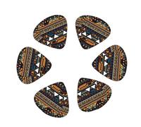3 Different Thickness African Ethnic Pattern Print Guitar Picks for Electric Guitar,Acoustic Guitar,12-pack