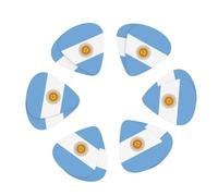 3 Different Thickness Argentine flag Print Guitar Picks for Acoustic Guitar,Electric Guitar,12-pack