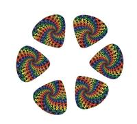 3 Different Thickness Bear Dancing Tie Dye Print Guitar Picks for Electric Guitar,Acoustic Guitar,12-pack