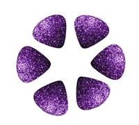 3 Different Thickness Beautiful Purple Glitter Print Guitar Picks for Electric Guitar,Acoustic Guitar,12-pack