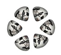 3 Different Thickness Black Crow Birds on a branch Print Guitar Picks for Acoustic Guitar,Electric Guitar,12-pack