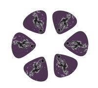 3 Different Thickness Black Smoke Music Print Guitar Picks for Acoustic Guitar,Electric Guitar,12-pack