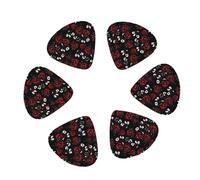 3 Different Thickness Black White and Red Roses Print Guitar Picks for Electric Guitar,Acoustic Guitar,12-pack