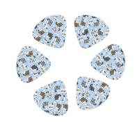 3 Different Thickness Blue Chinchillas And Moon Print Guitar Picks for Electric Guitar,Acoustic Guitar,12-pack