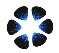3 Different Thickness Blue Flame Print Guitar Picks for Electric Guitar,Acoustic Guitar,12-pack