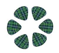 3 Different Thickness Blue Scottish Tartan Print Guitar Picks for Acoustic Guitar,Electric Guitar,12-pack