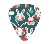 3 Different Thickness Bunny Rabbits Print Guitar Pick Plectrums For Bass Ukulele Acoustic Guitars