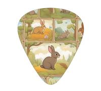 3 Different Thickness Cartoon Cute Animals Rabbit Print Guitar Pick Plectrums For Bass Ukulele Acoustic Guitars