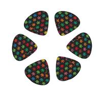 3 Different Thickness Colorful Cannabis Leaves Print Guitar Picks for Electric Guitar,Acoustic Guitar,12-pack
