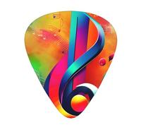 3 Different Thickness Colorful Musical Note Print Guitar Pick Plectrums For Bass Ukulele Acoustic Guitars