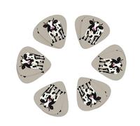 3 Different Thickness Cow black spot Print Guitar Picks for Acoustic Guitar,Electric Guitar,12-pack