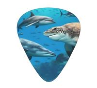 3 Different Thickness Dolphins Sea Turtle Shark Octopus Coral Reef Print Guitar Pick Plectrums For Bass Ukulele Acoustic Guitars