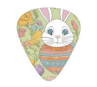 3 Different Thickness Easter Bunny Floral Print Guitar Pick Plectrums For Bass Ukulele Acoustic Guitars