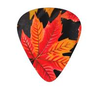 3 Different Thickness Fall Red Leaves Print Guitar Pick Plectrums For Bass Ukulele Acoustic Guitars